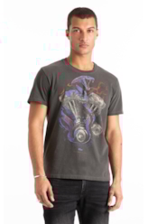 T-Shirt Washed Snake Engine Preto