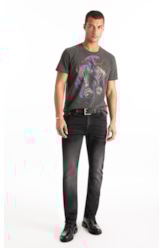 T-Shirt Washed Snake Engine Preto