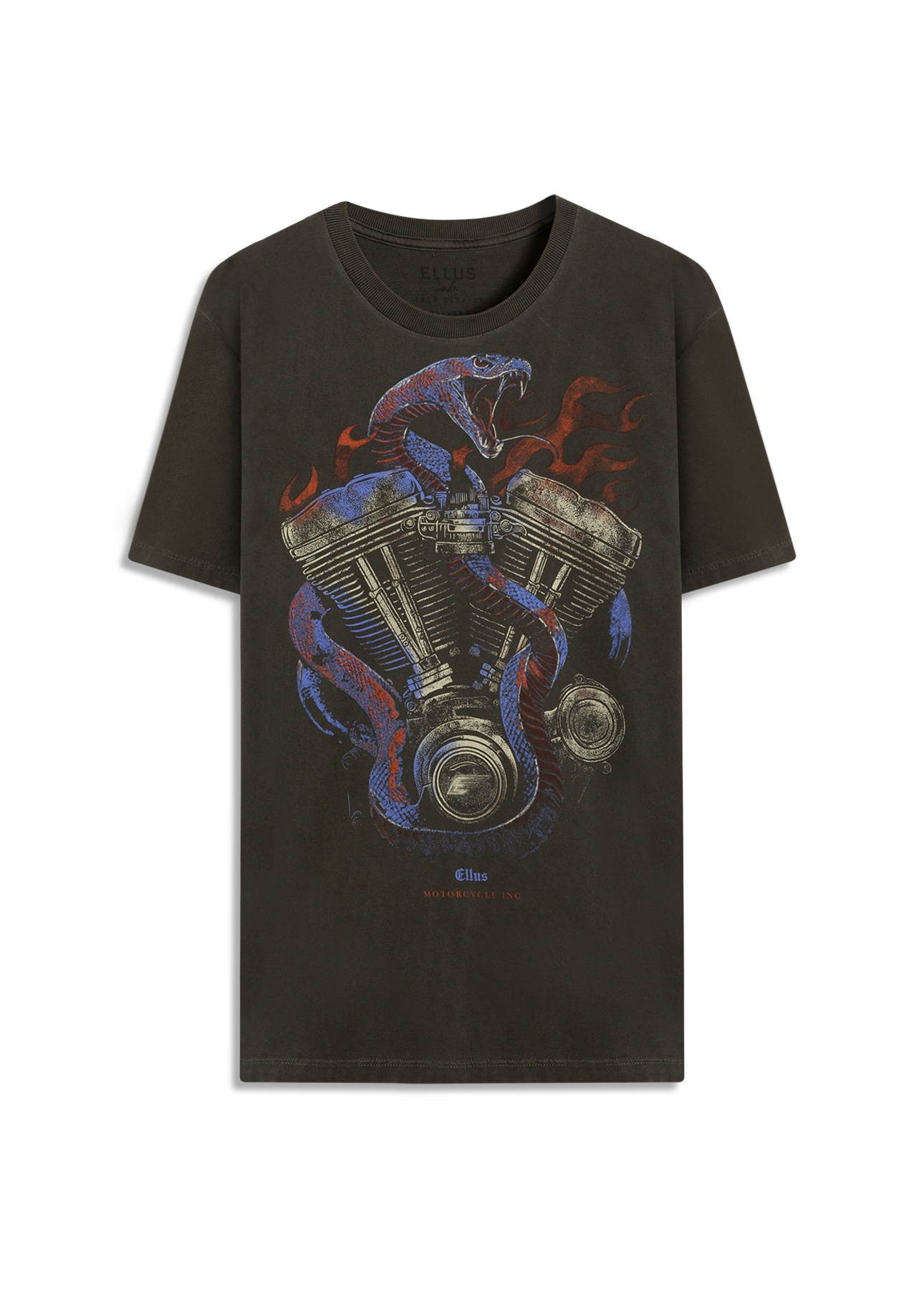 T-Shirt Washed Snake Engine Preto