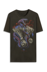 T-Shirt Washed Snake Engine Preto
