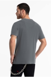 T-Shirt Washed Speedway Flames Cinza