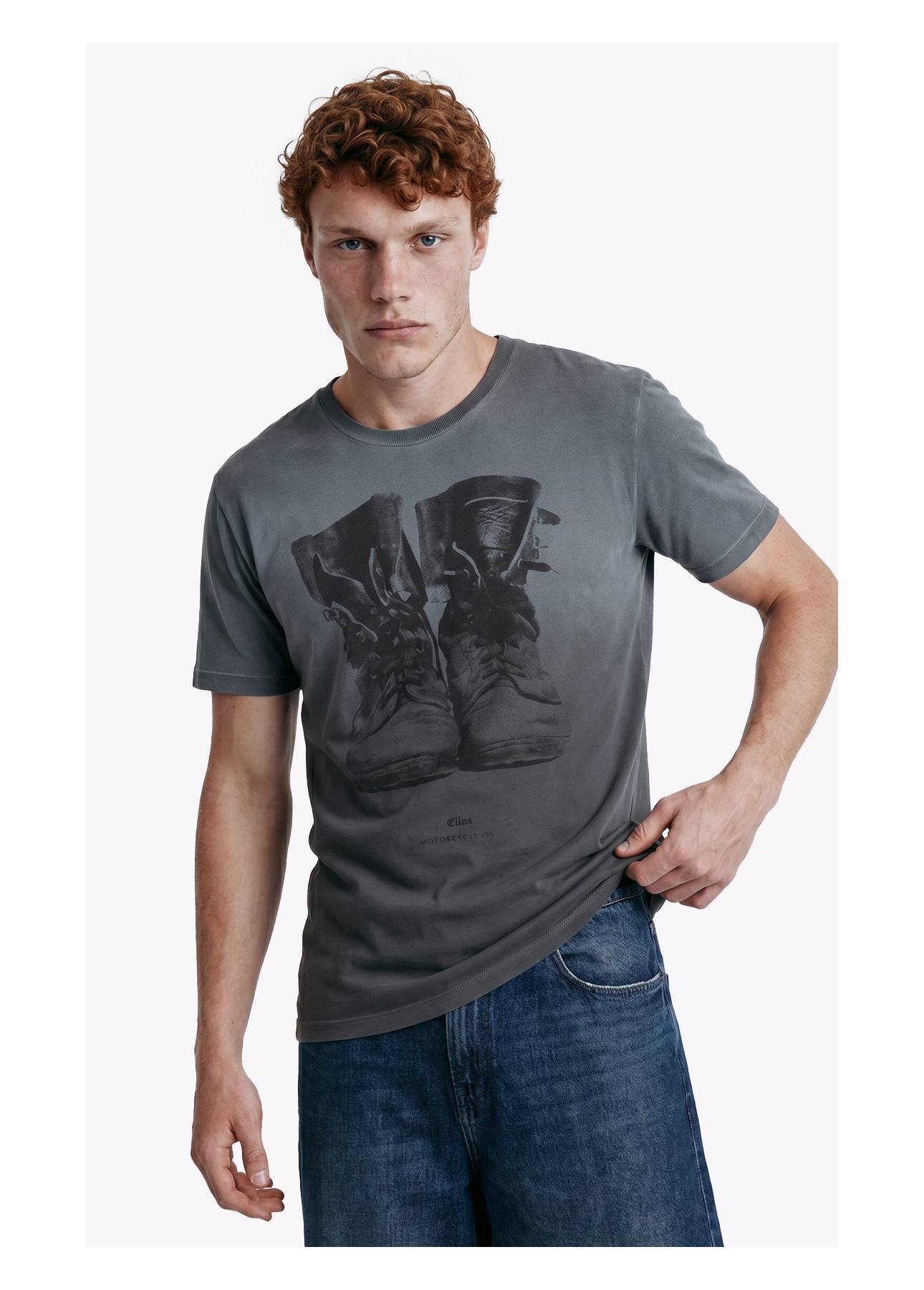 T-Shirt Washed Spray Boots Plumbo