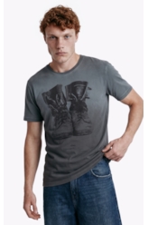 T-Shirt Washed Spray Boots Plumbo