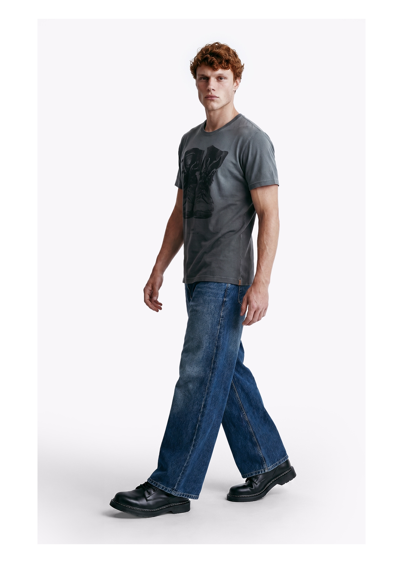 T-Shirt Washed Spray Boots Plumbo