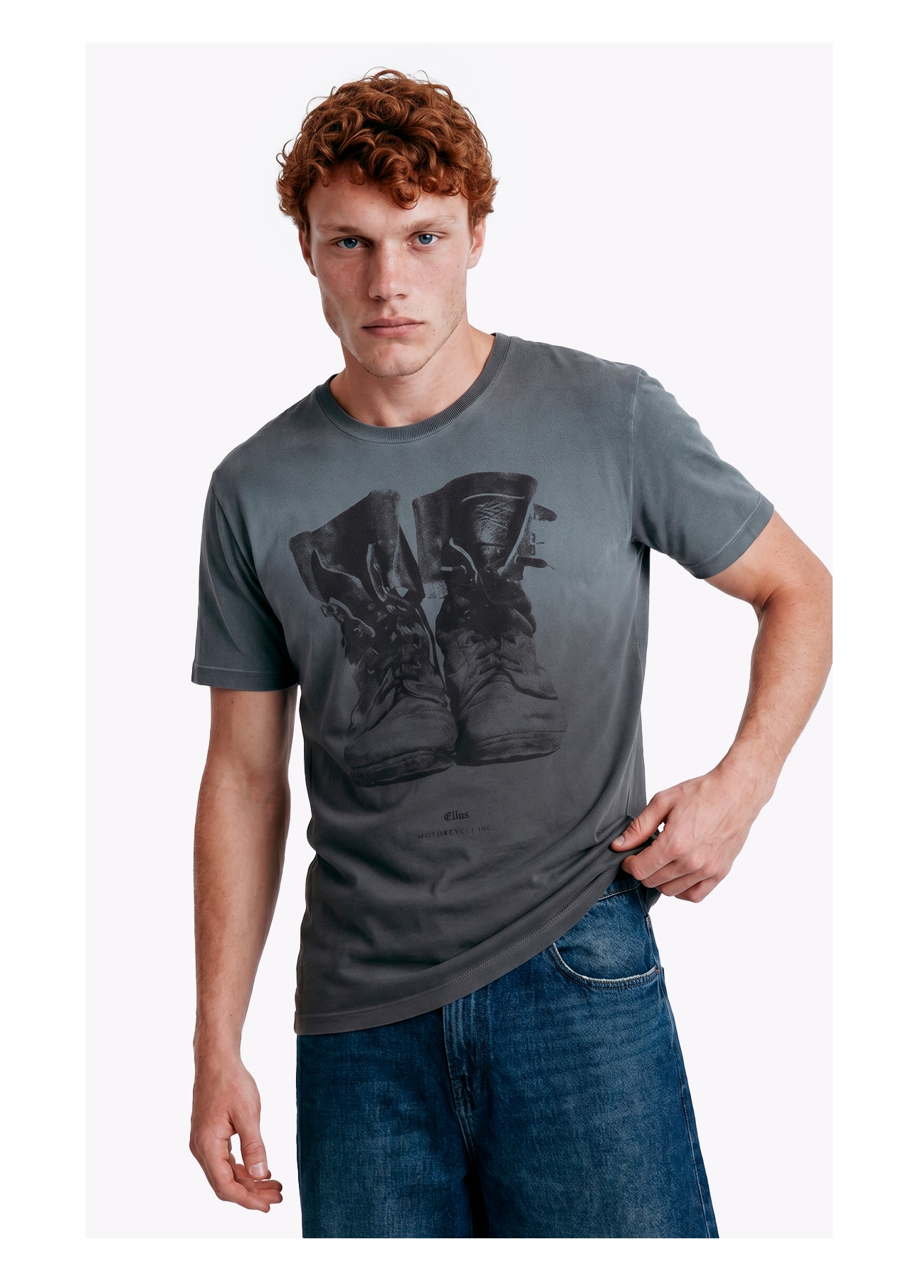 T-Shirt Washed Spray Boots Plumbo