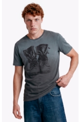 T-Shirt Washed Spray Boots Plumbo