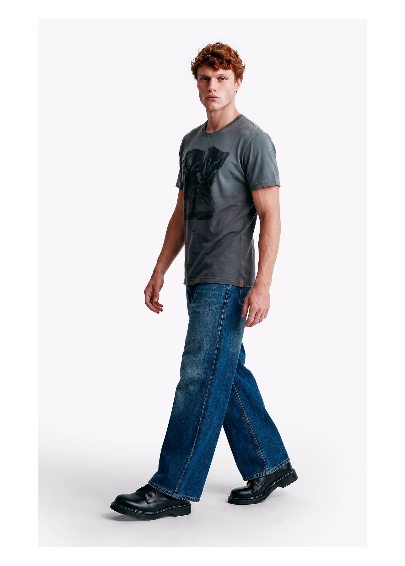T-Shirt Washed Spray Boots Plumbo