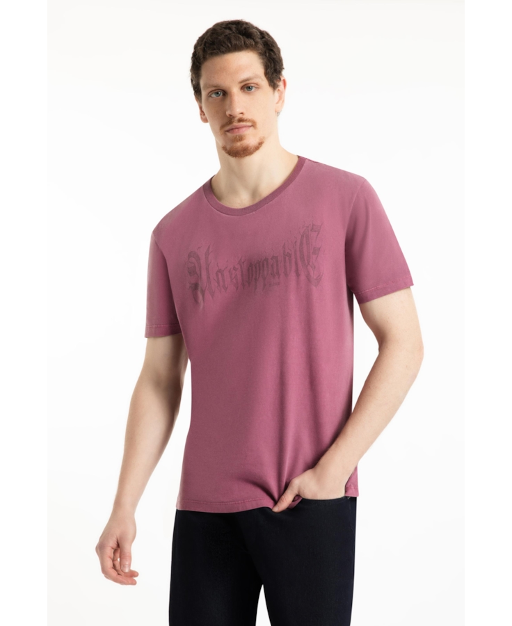 T-Shirt Washed Unstoppable Classic Vinho