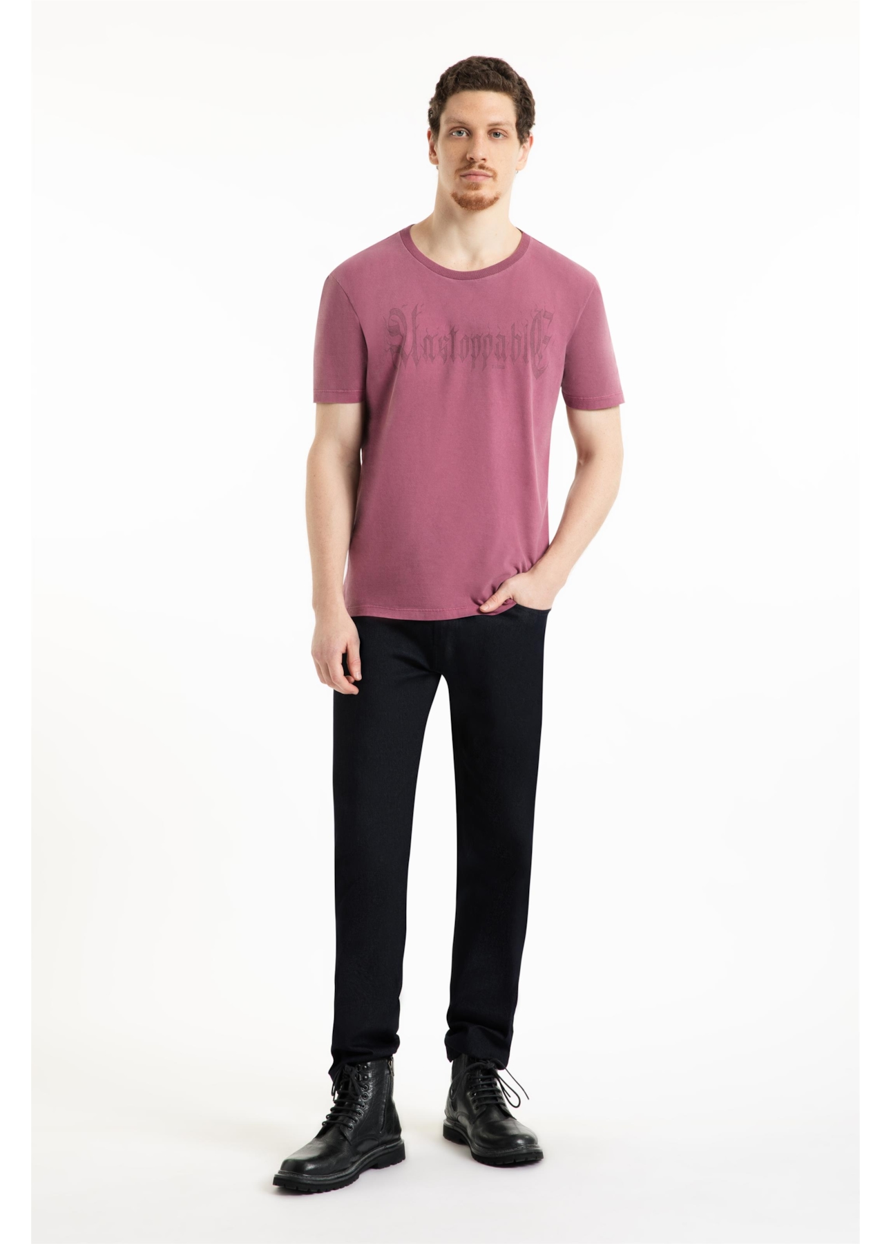 T-Shirt Washed Unstoppable Classic Vinho