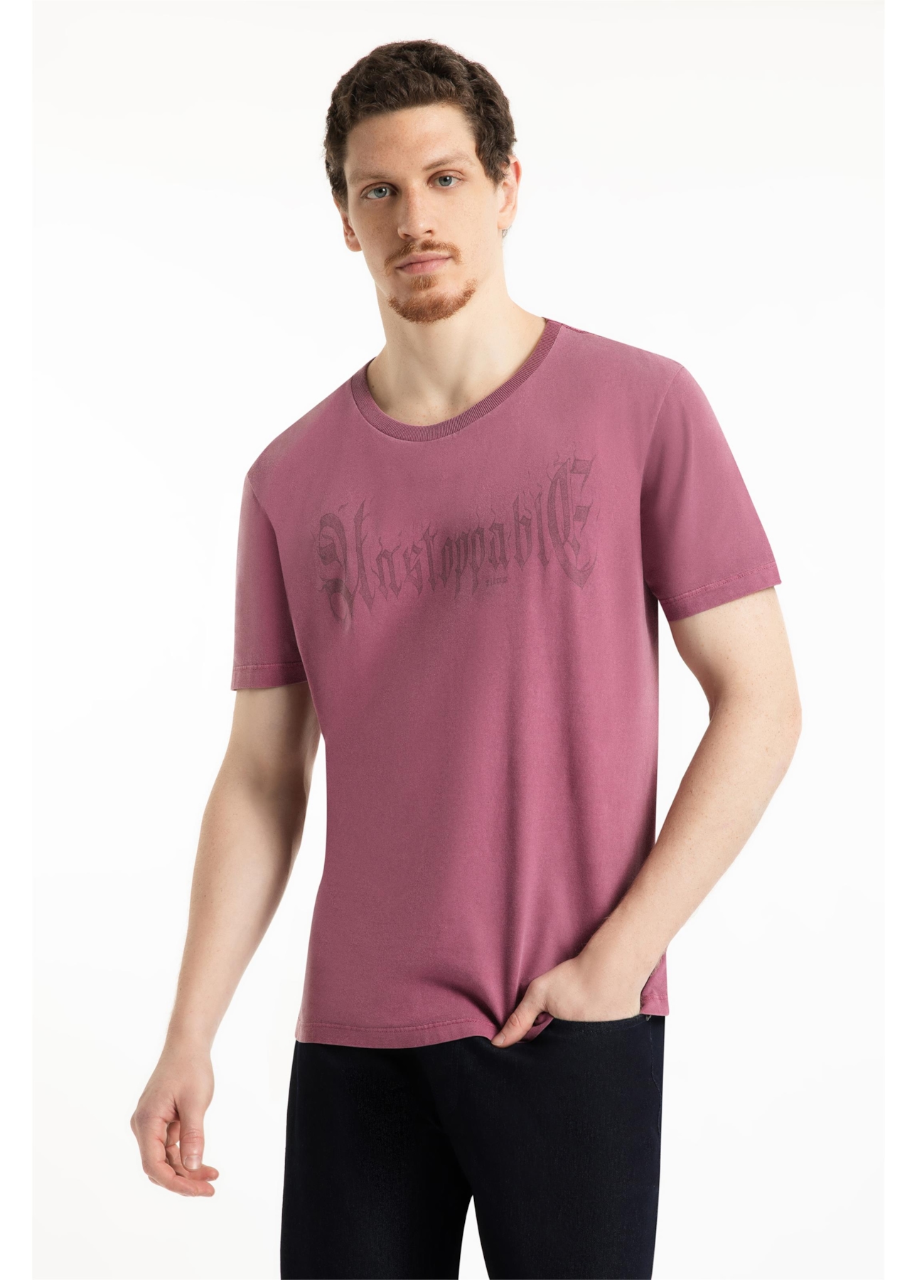 T-Shirt Washed Unstoppable Classic Vinho