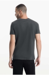 T-Shirt Washed White Horse Preto
