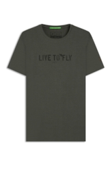 T-Shirts Slim Live To Fly Classic Verde Militar