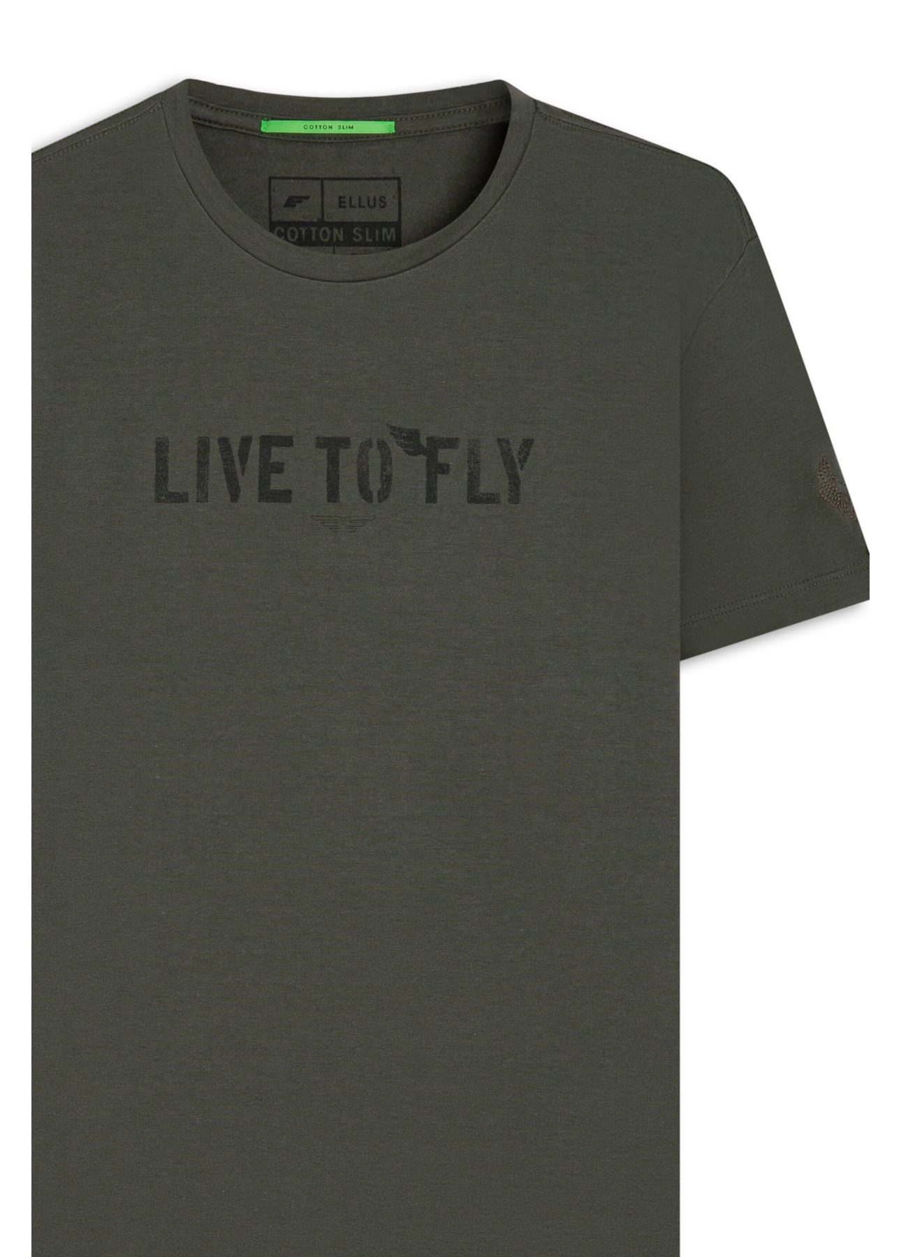 T-Shirts Slim Live To Fly Classic Verde Militar