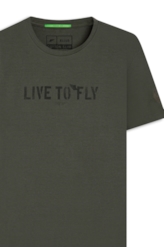 T-Shirts Slim Live To Fly Classic Verde Militar