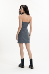 Tailoring Lapela Mini Dress Cinza Medio