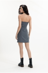 Tailoring Lapela Mini Dress Cinza Medio