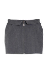Tailoring Lapela Mini Skirt Cinza Medio