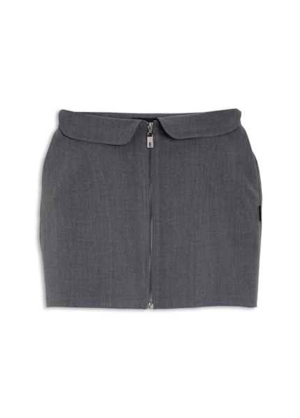 Tailoring Lapela Mini Skirt Cinza Medio