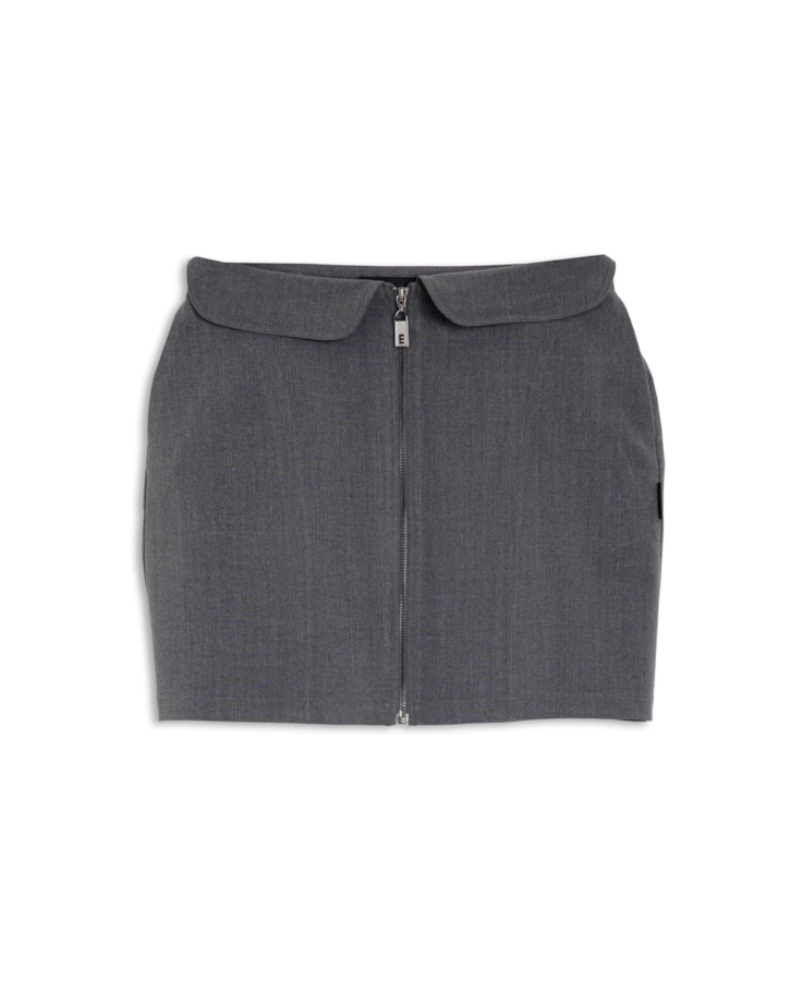 Tailoring Lapela Mini Skirt Cinza Medio
