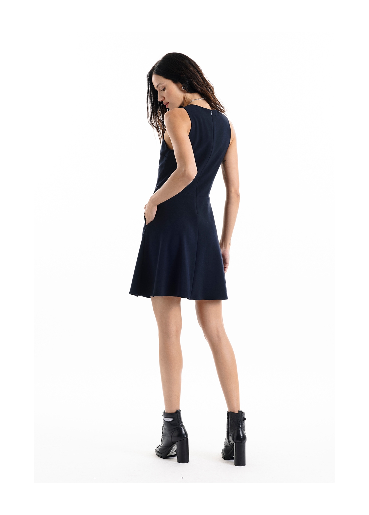 Tailoring Square Neckline Mini Dark Navy