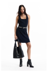 Tailoring Square Neckline Mini Dark Navy