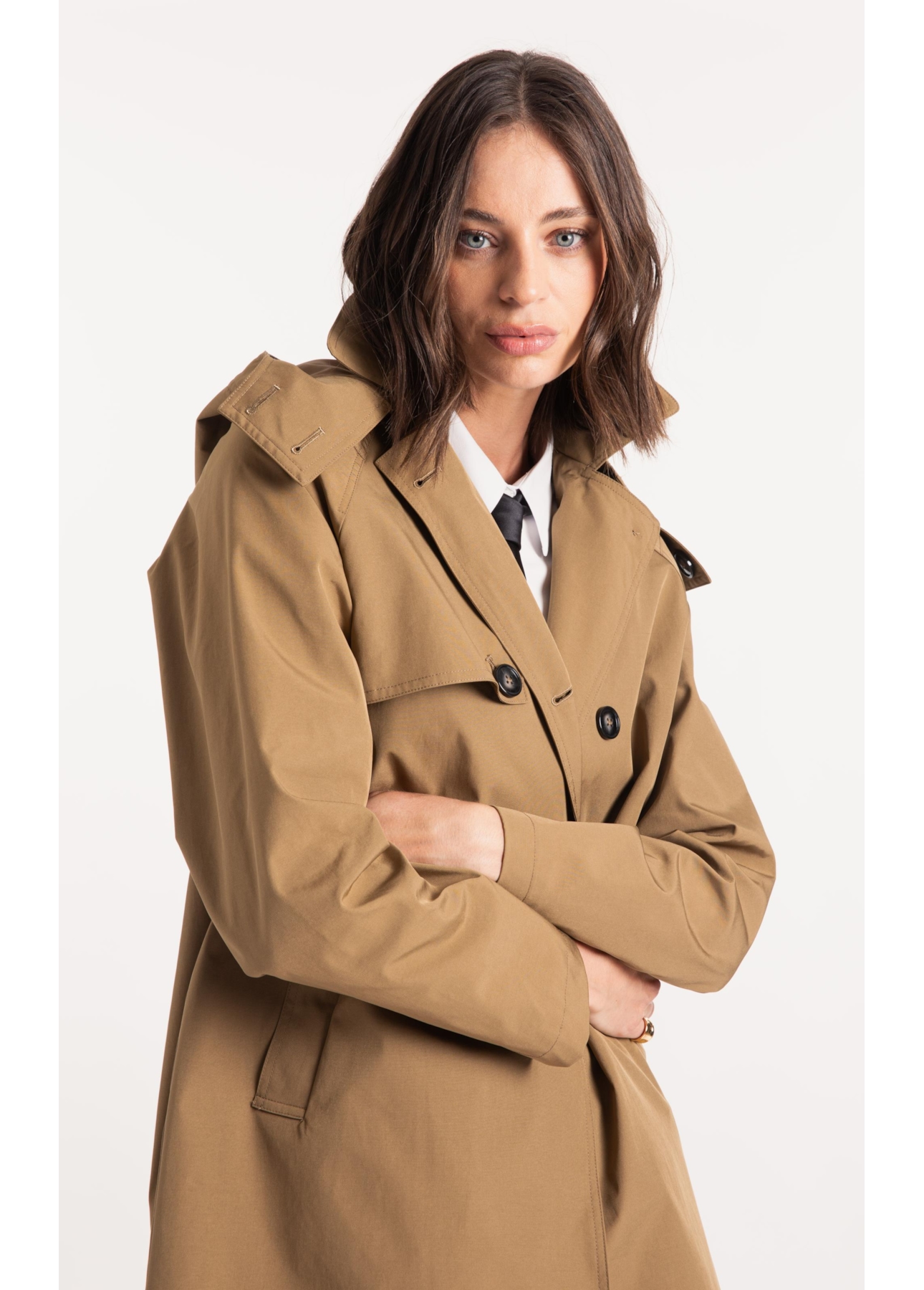 Tech Trench Coat Caqui