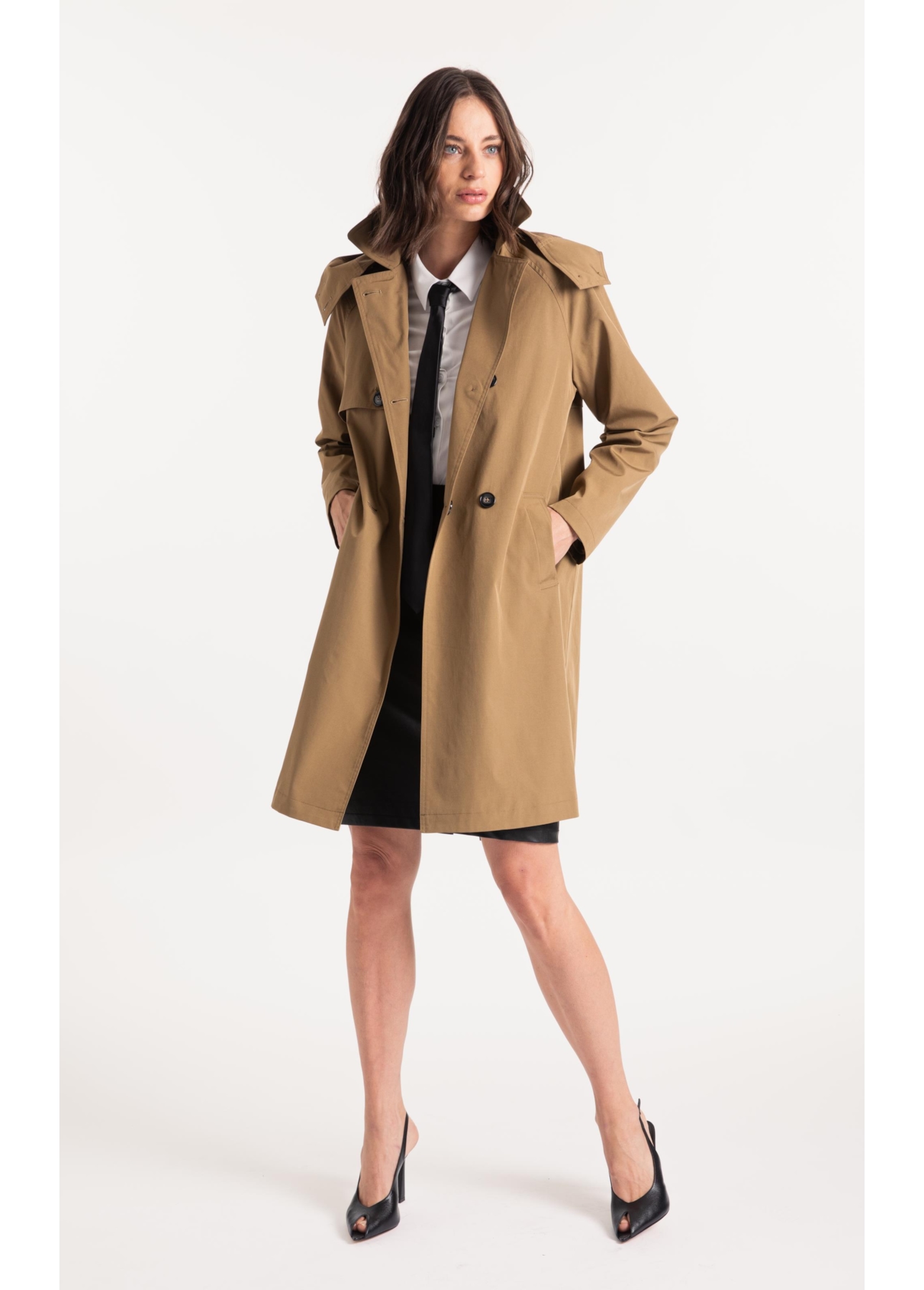 Tech Trench Coat Caqui