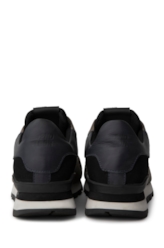Tênis Jogging Cuts Nylon Preto/Couro Nobuck Cinza