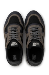 Tênis Jogging Cuts Nylon Preto/Couro Nobuck Cinza