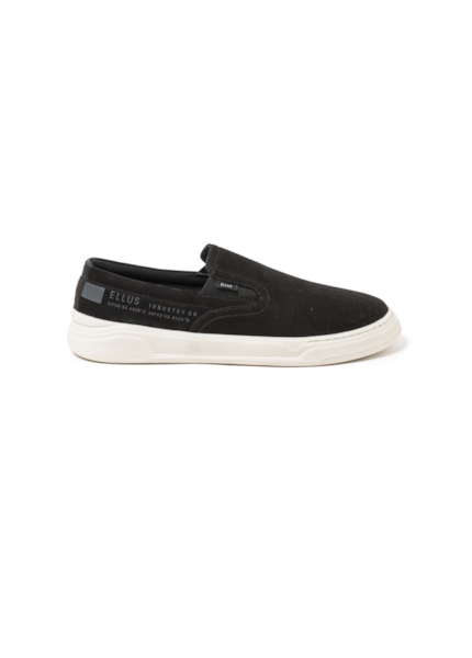 Tenis Slip On Leather Max Sneaker Ellus Preto