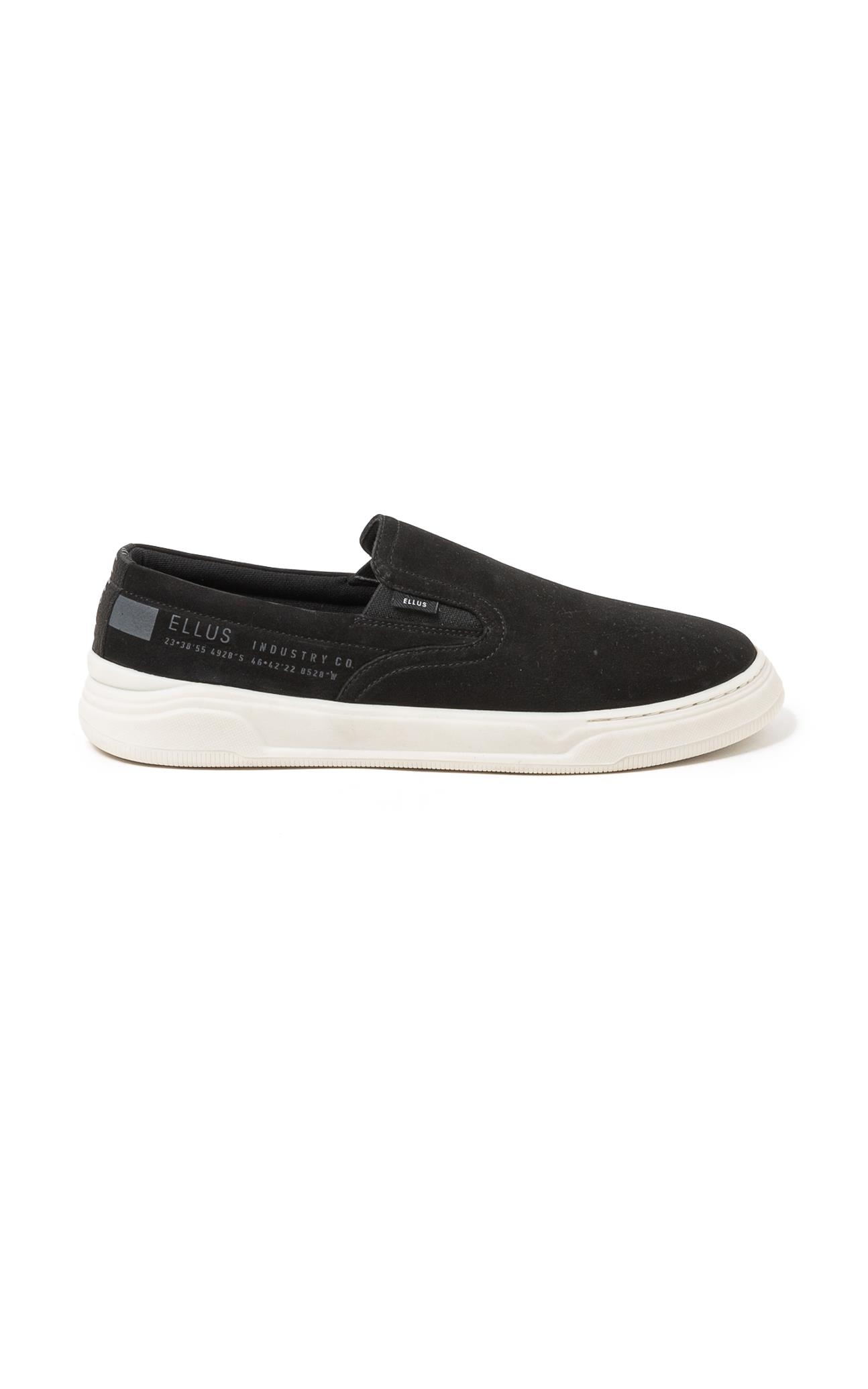 Tenis Slip On Leather Max Sneaker Ellus Preto