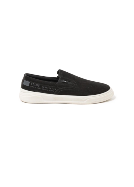 Tenis Slip On Leather Max Sneaker Ellus Preto