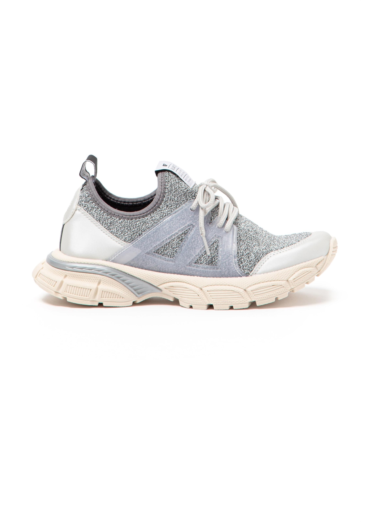 Tênis Sneaker Metal Knit Ellus Prata