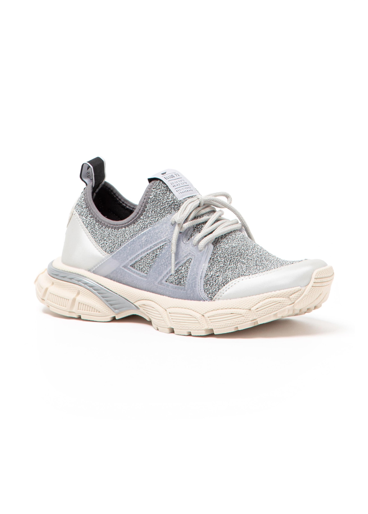 Tênis Sneaker Metal Knit Ellus Prata