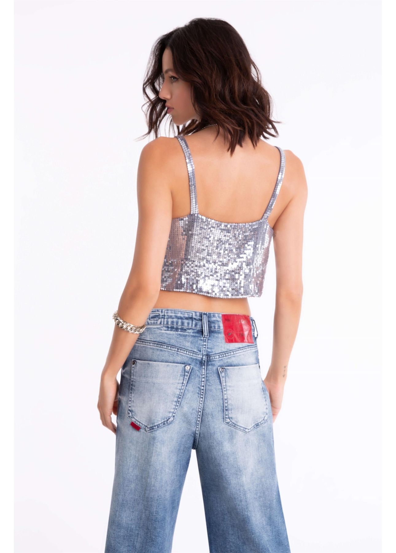 Top Ellus Paete Squares Prata