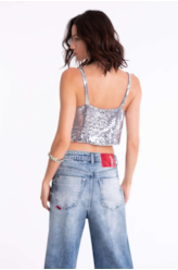 Top Ellus Paete Squares Prata