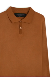 Tricot Basic Stoned Polo Caramelo