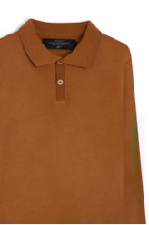 Tricot Basic Stoned Polo Caramelo