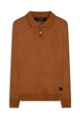 Tricot Basic Stoned Polo Caramelo
