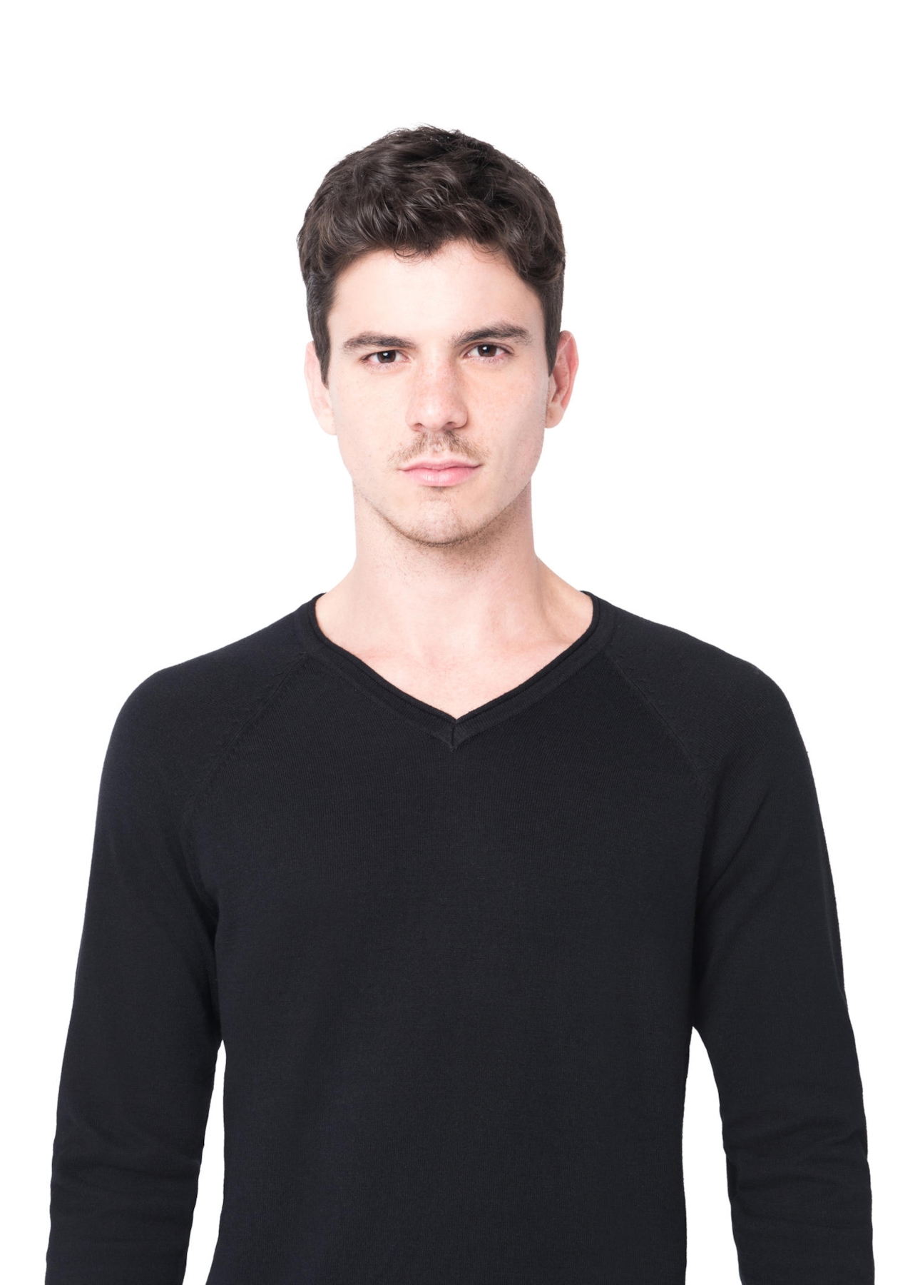 Tricot Basic v Neck Preto