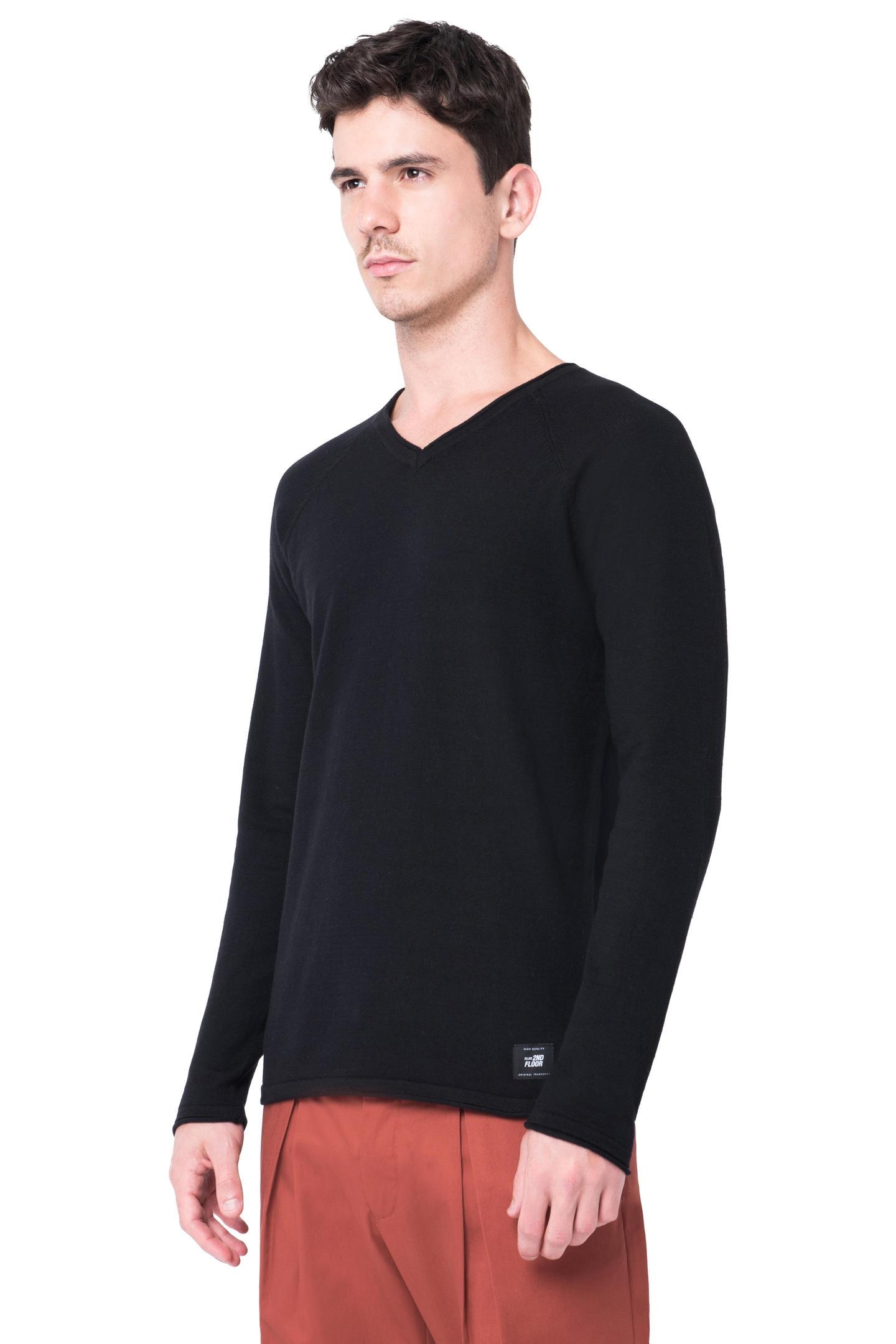 Tricot Basic v Neck Preto