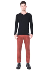 Tricot Basic v Neck Preto