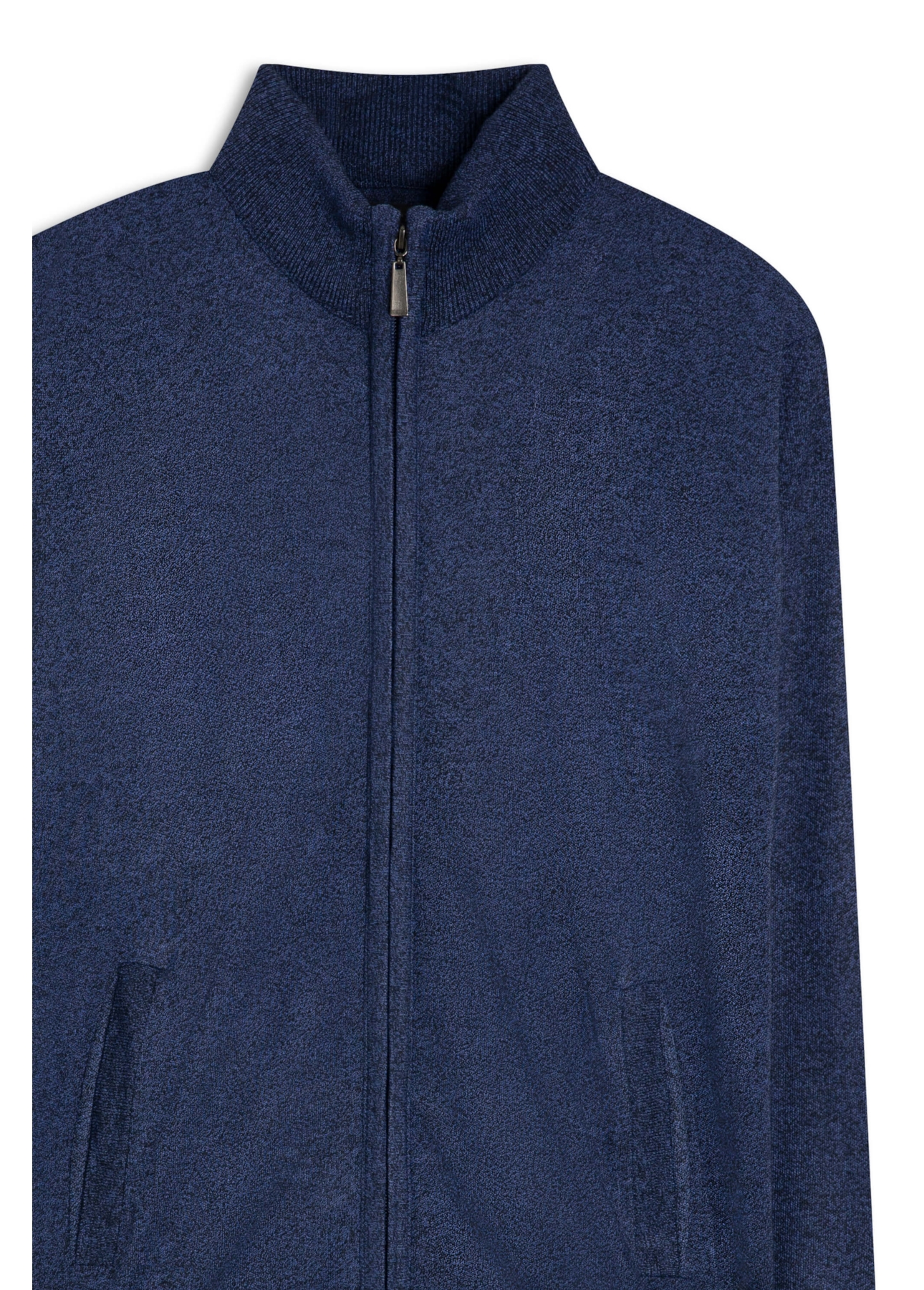 Tricot Basic Ziper Azul Bic