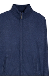 Tricot Basic Ziper Azul Bic