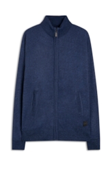 Tricot Basic Ziper Azul Bic