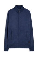 Tricot Basic Ziper Azul Bic