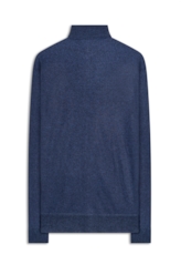 Tricot Basic Ziper Azul Bic