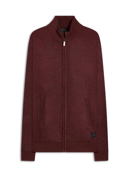 Tricot Basic Ziper Vinho