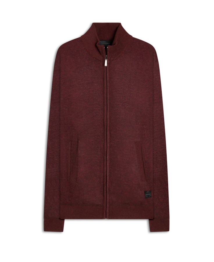 Tricot Basic Ziper Vinho