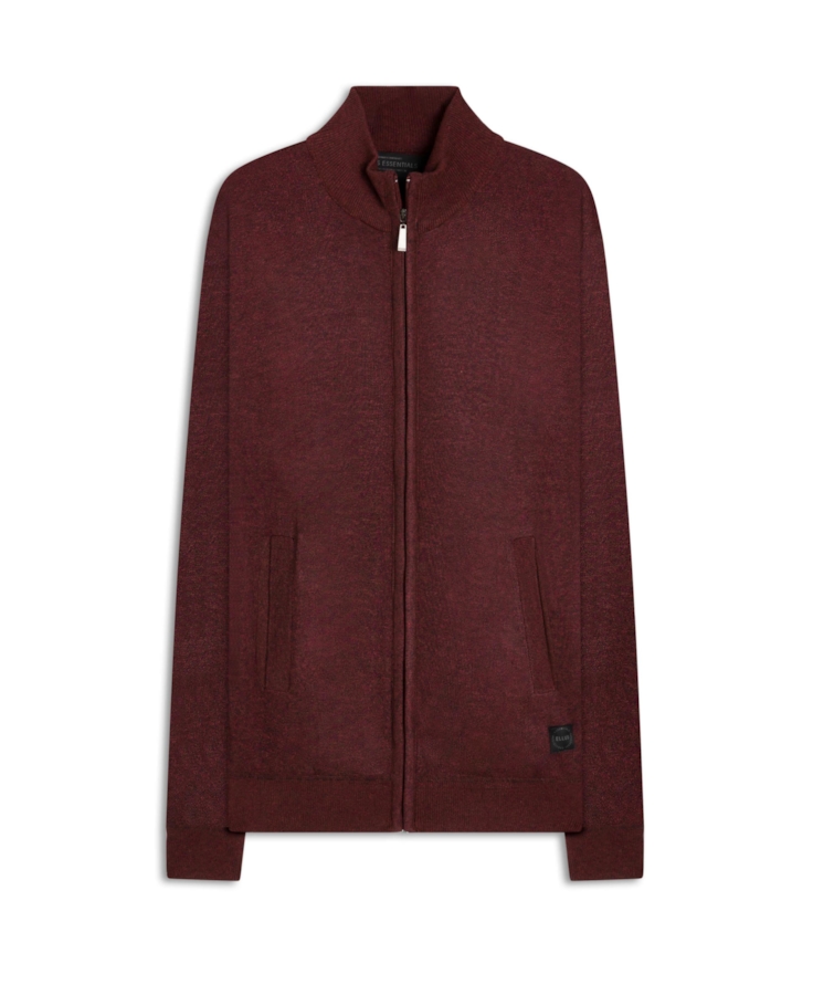 Tricot Basic Ziper Vinho